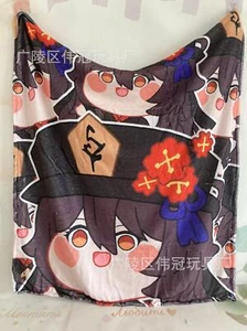 Genshin Impact HuTao Flannel Air Conditioner Blanket Cartoon Dorm Sofa Blanket - Picture 1 of 3