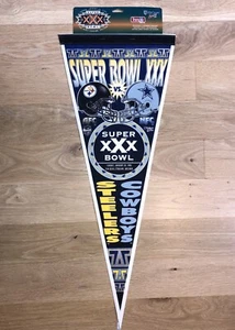 Super Bowl XXX (30) Dallas Cowboys vs Pittsburgh Steelers NFL Vintage Pennant #1 - Picture 1 of 3