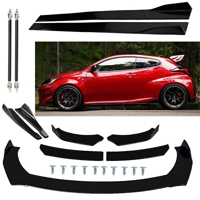 Front Rear Bumper Lip Spoiler Body Kit Splitter Side Skirts For Toyota Yaris R - Изображение 1 из 4