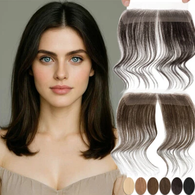 Frontal Receding Hairline Full LACE Cover Up Hairpiece Human Hair Topper Toupee - Image 1 of 4