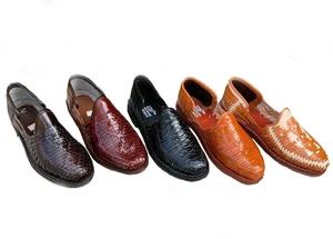 Men's Genuine Leather Mexican Closed Toe Authentic Huarache Sandals Hand Crafted - Picture 1 of 40