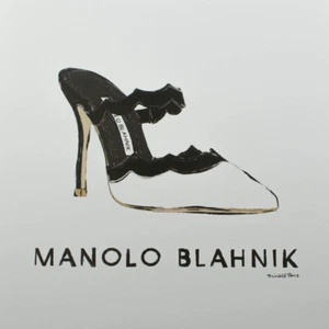 Fairchild Paris Manolo Blahnik B/W Nappa Mule Heel Shoe Wall Art Poster - Picture 1 of 1