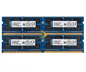 Kingston 4x 8GB DDR3 1600mhz 2RX8 PC3-12800S 204pin SODIMM Laptop Memory RAM - Picture 1 of 8