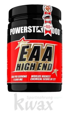 (EUR 55,80/kg) Powerstar Food - EAA High End Aminosäuren 500 g Pulver