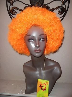 Peluca grande Magic Touch naranja afro disfraz de Halloween fiesta 100 % fibra Kanekalon. Foto 1 de 2