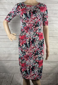 LuLaRoe Julia Pencil Kleid XXS rosa blau grau schwarz weiß Blumenmuster sexy - Bild 1 von 11