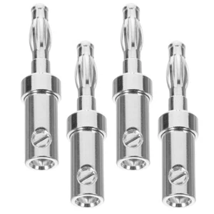 4 Pcs Plated Banana Plug Plugs For Speaker Wire Connector - Picture 1 of 12