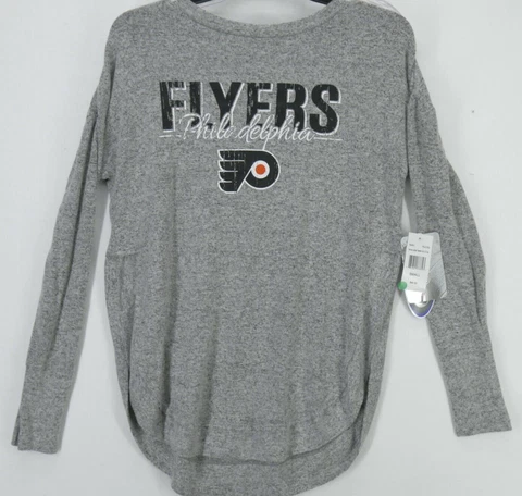 Philadelphia Flyers women's Long Sleeve Gray lightweight sweater Size Medium NWT Cover