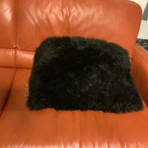 Funda de almohada teñida turquesa cordero mongol Auskin EE. UU. 23x16 pulgadas - Imagen 1 de 7