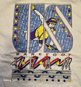 Vintage Awsa Americn Barefoot Club Single Stitch Bright Color Hanes Beefy-t - Picture 1 of 5