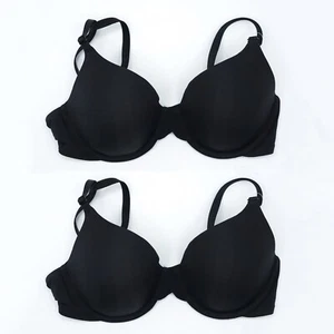 Classic T-Shirt Bras (Set of 2) Sz 34B Black Amazon Essentials NWT FREE SHIPPING - Picture 1 of 13