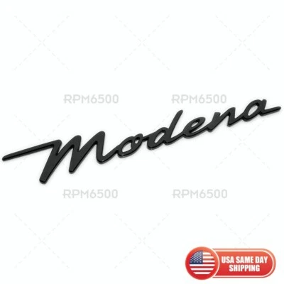 For Maserati Modena Side Fender Marker Nameplate Emblem Badge Sport Gloss Black - Image 1 of 4