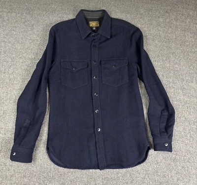 Wallace & Barnes CPO Shirt Size XS Dark Blue Navy Long Sleeve Wool Blend Pockets - Image 1 of 4