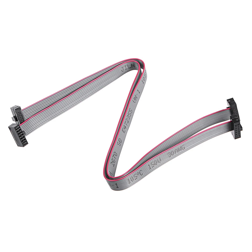 IDC 10 Pins Connector Flat Ribbon Cable Female Connector 20cm 1.27mm Pitch,2pcs - Image 1 of 1