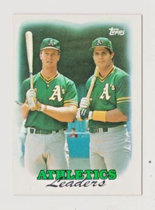 1988 Topps Baseball Oak. Athletics Leaders Canseco/McGwire #759 Nm/Mt Free Ship - Picture 1 of 2