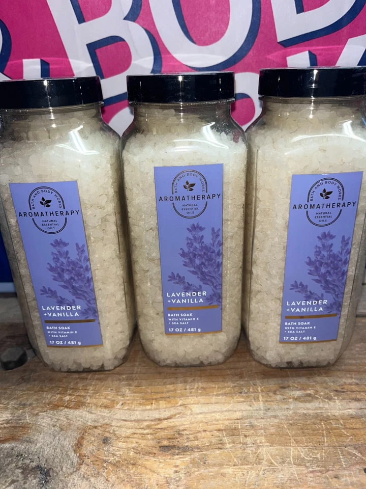 3 Bath & Body Works ЛАВАНДА И ВАНИЛЬ ароматерапия ванна замачивание морской соли Бесплатная доставка - Изображение 1 из 1
