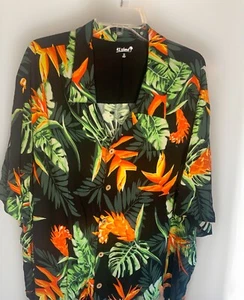 Herren 3X KS Island grün auffälliges Blumenmuster Hawaiihemd mit Knopfleiste - Bild 1 von 10