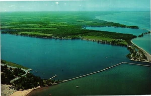 Little Sodus Bay of Fair Haven New York NY c1950 Luftaufnahme Vintage Postkarte - Bild 1 von 2