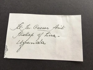 CESARE ASILI †1988 Bishop of Lira, Uganda signed album cut 2 x 4` - Picture 1 of 1