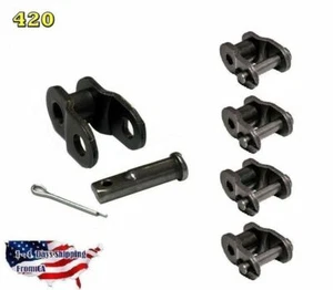 4-PIECES #420 Offset Link1/2 Link, Half Link, Crank Link, Motorized Bicycle - Picture 1 of 5