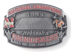 Nebraska Huskers Belt Buckle National Champions 1995 Last of Big Eight #3332 Vtg - Picture 1 of 13