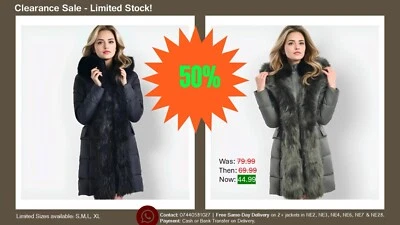 Puffer  Jacket Ladies Jacket Warm Winter Coat - Image 1 of 3