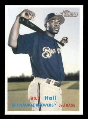Bill Hall Topps Heritage #342 2006 (SP/impresión corta) Brewers z Foto 1 de 2