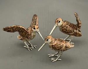 SATURNO Silver and Enamel Woodcock/Snipe- Fully Hallmarked Sterling Silver - Picture 1 of 5