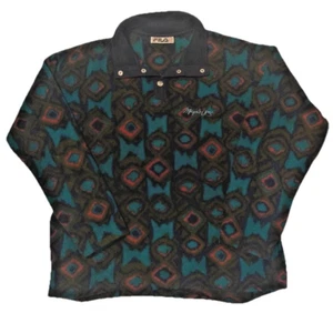 Vintage FILA Magic Line Fleece Men's Large L Geometric 1/4 Button 1980’s - Picture 1 of 14