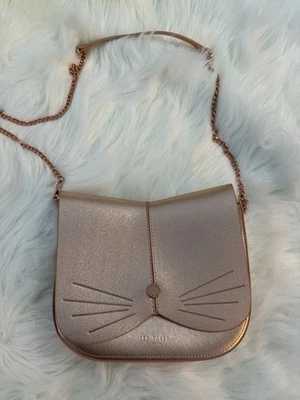 Новая кожаная сумка через плечо Ted Baker London Kittii Cat розовое золото розовый металлик без ценников - Изображение 1 из 4