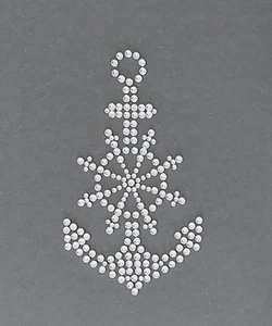 Hotfix Strass Bügelbild Anker & Steuerrad Glasstrass Applikation zum aufbügeln  - Bild 1 von 11