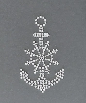 Hotfix Strass Bügelbild Anker & Steuerrad Glasstrass Applikation zum aufbügeln  - Bild 1 von 4