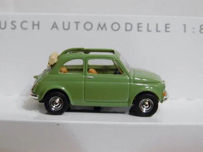 Busch 48781 Fiat 500 conversível verde novo na caixa - Imagem 1 de 4