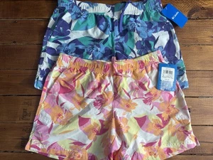 Columbia Shorts Lot x2 XS 5" Floral Pink Blue Sandy River II MSRP $50 Each NEW - Picture 1 of 11