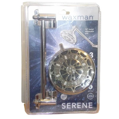 Cabeça de chuveiro fixa Waxman Serene - Cromo grande - 3 configurações de spray  - Imagem 1 de 4