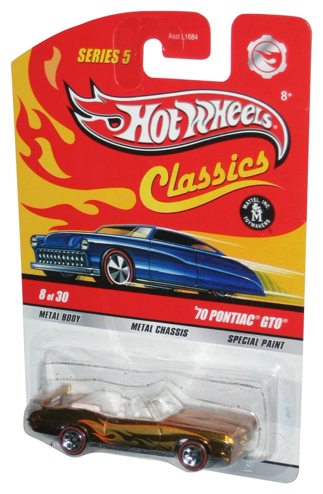Coche de juguete Pontiac GTO Hot Wheels Classics serie 5 (2008) dorado '70 8/30 - (plástico Foto 1 de 1