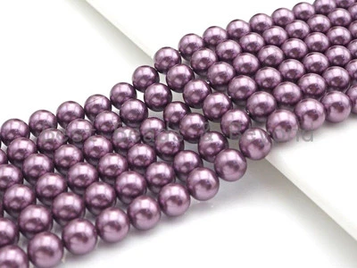 Natural Mother of Pearl Purple Round Smooth beads, 6mm/8mm/10mm/12mm MOP Beads, - Image 1 of 4