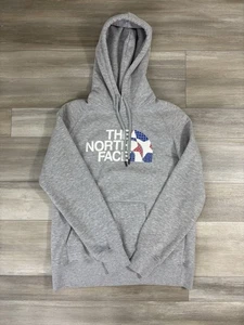 The North Face Damen Small Pullover Hoodie grau USA Flagge Logo Grafik Sweatshi - Bild 1 von 5