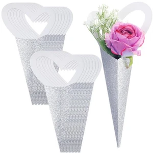 50 Pcs Heart Single Flowers Sleeve Love Heart Flower Bouquet Bags Wedding Bou... - Picture 1 of 6