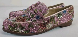 Betsey Johnson Women's Rhinestone Floral Penny Loafers SB-ARON Size 9.5m - Picture 1 of 10