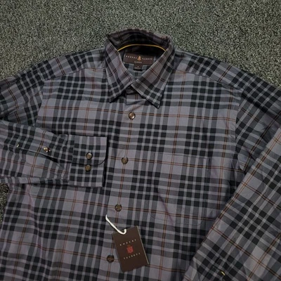 Robert Talbott Shirt Men Small Plum Plaid Classic Dress Casual Work Office NWT - Image 1 of 4