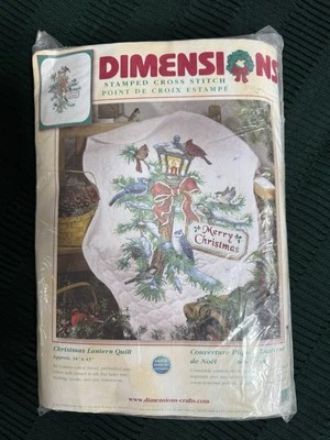 Christmas Lantern Quilt - Dimensions Stamped Cross Stitch KIT - NEW - Image 1 of 3