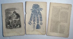 Antiche illustrazioni moda vittoriane guide ricamo Godey's 1864 primavera - Foto 1 di 9