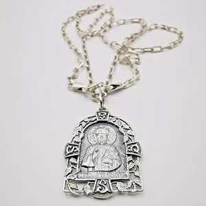 Colgante vintage de plata de ley 925 San Nicolás el Maravilloso con cadena - Imagen 1 de 7