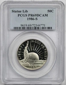 1986-S Statue of Liberty 50C PCGS PR 69 DCAM Modern Commemorative Half Dollar - Picture 1 of 4