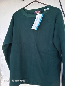Sudadera Pullover Vintage Para Hombre Piel Polar Talla 44 Verde Manga Larga Hecha en EE. UU. - Imagen 1 de 4