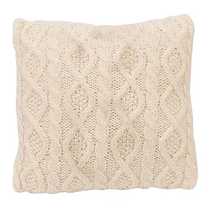 Ivory Textured Knit Throw Pillow 18"x18" - Picture 1 of 1
