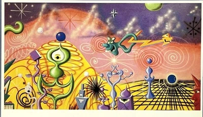 Kenny Scharf (b. 1958) Palladiumboogaloo - Tarjeta con impresión artística 4”x6” Foto 1 de 4