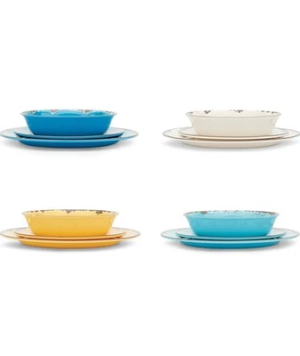 Fox Run Melamine Dinnerware Set ~ Multicolor ~ 12 Piece ~ Service for 4 ** - Image 1 of 4