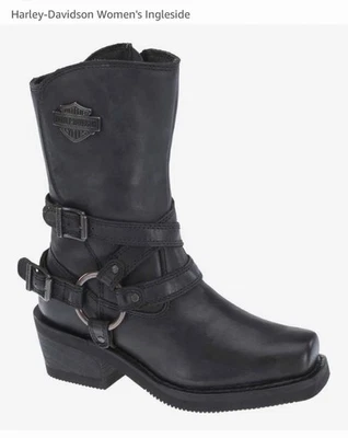 Harley-Davidson Ingleside Women's Leather Motorcycle Boots D87092 Size 8M - Image 1 of 4
